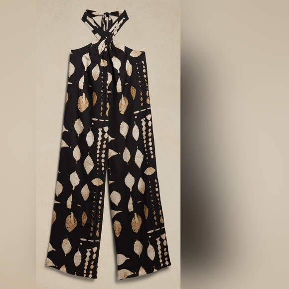 WRAP-HALTER JUMPSUIT - Regular Large size, runs big - Picture 4 of 5